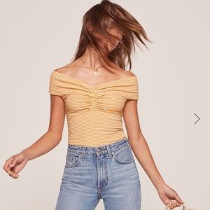 Reformation sunrise top in yellow stripe